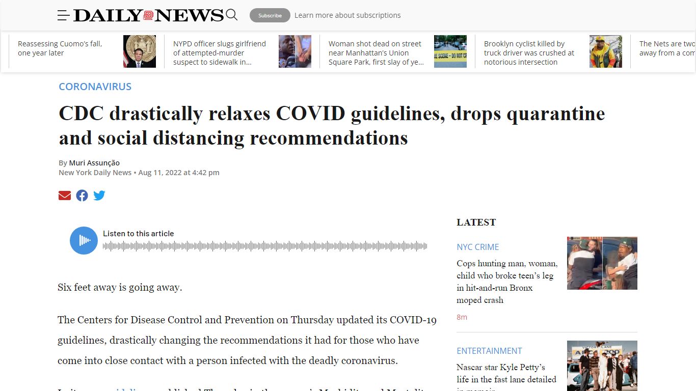 CDC drastically relaxes COVID guidelines, drops quarantine and social ...